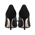 2019 High Heel Stiletto Women's Pumps Black Suede Leather x19-c097C Ladies Women custom Dress Shoes Heels For Lady